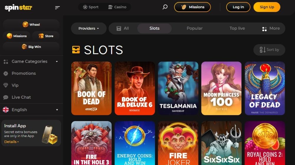 Spinstar gokkastspellen